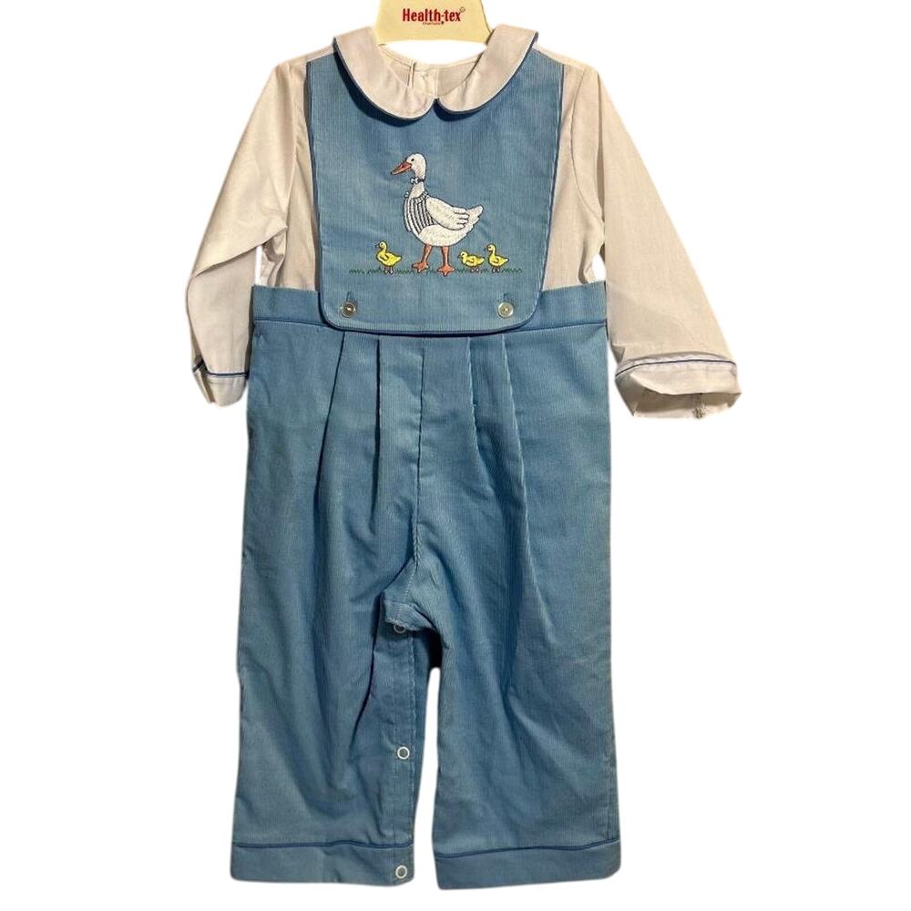 Vtg Infant Blue Corduroy Overall Jumper Pant/Shirt 24 months, Once Upon a Time